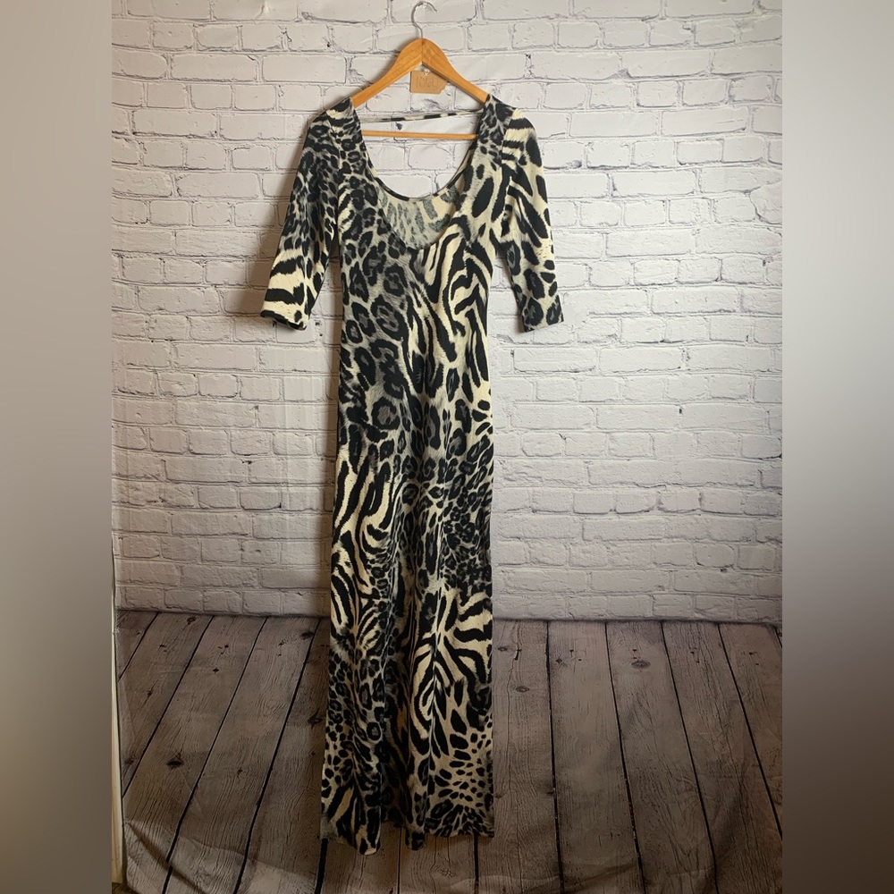 Long cheetah print dress!